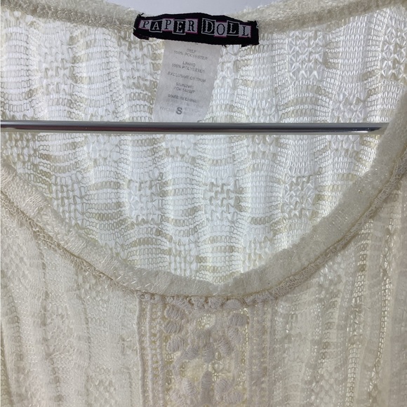 Paper Doll Dress  sheer size Small ,BoHo inspired ,form fit slight flared sleeve - Picture 8 of 11
